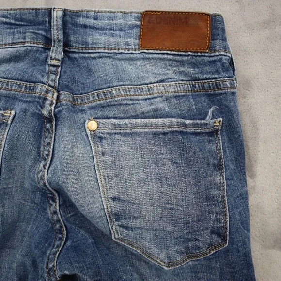 HM Pants Womens 28 Blue Denim Low Waist Boot Cut Flat Front Jeans Bottoms - Picture 16 of 16